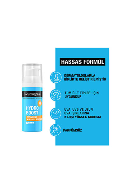 Neutrogena Hydro Boost Spf 50 Parfümsüz Güneş Koruyuculu Nemlendirici 50 Ml