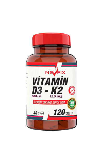 Nevfix Vitamin D3 1000 Iu Vitamin K2 12.5 Mcg 120 Tablet