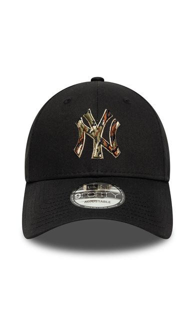 New Era Outline Camo 9FORTY New York Yankees unisex siyah şapka 60771853