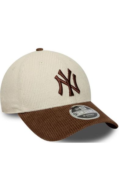 New Era Cord 9FORTY M-Crown New York Yankees unisex krem/kahverengi kadife şapka 60915868