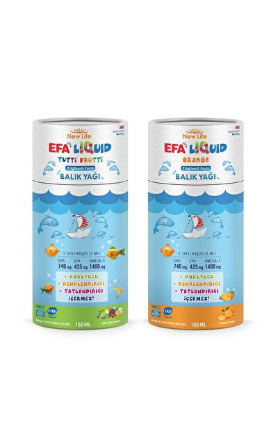 New Life Efa Liquid Balık Yağı Şurup 150 Ml - Portakal