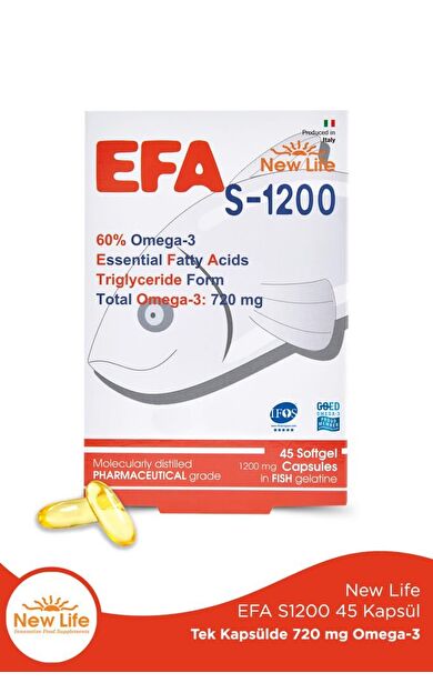 NewLife EFA S-1200 Balık Yağı 45 Kapsül-SKT:07/2028