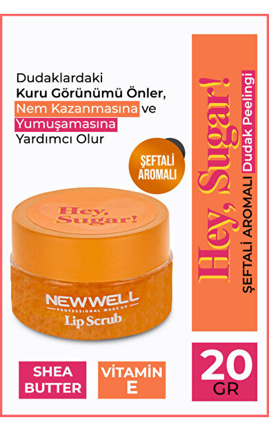 Hey Sugar! Şeftali Aromalı Dudak Peelingi 20gr