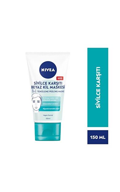 Nivea Sivilce Karşıtı 3'ü 1 Arada Beyaz Kil Maskesi 150 Ml