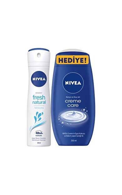Nivea Deo Sprey Fresh Natural Kadın 150 ml + Duş Jeli Creme Care 250 Ml Set