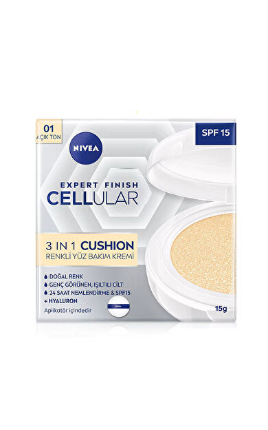 Nivea Expert Finish Cellular 3in1 Spf 15 Cushion Renkli Yüz Kremi 15 gr Açık Ton