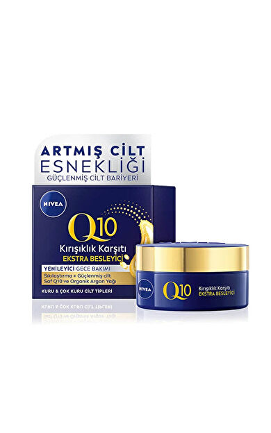 Nivea Q10 Kırışıklık Karşıtı Ekstra Besleyici Gece Bakım Kremi 50 ml