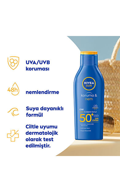 Nivea Sun SPF50 Koruma ve Nemlendirici Güneş Koruyucu Losyon 200 ml