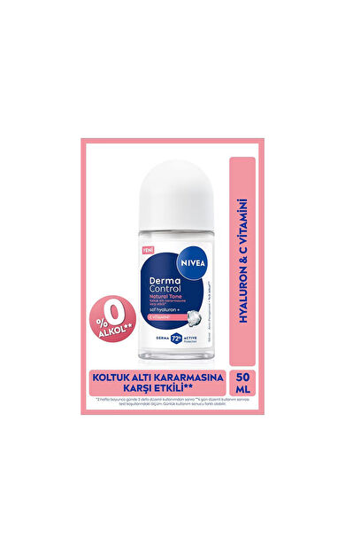 Nivea Deodorant Roll-On Derma Kontrol Eşit Ton Kadın 50 Ml