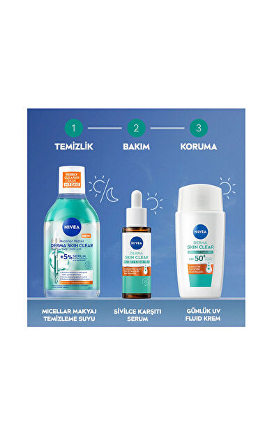 Nivea Yüz Bakım Derma Skin Clear Günlük Uv Fluid Krem Spf50 40 Ml