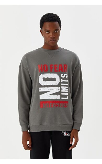 No Fear Erkek Sweatshirt Gri M500233