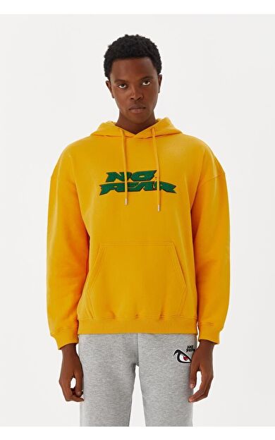 No Fear Erkek Sweatshirt Kapüşonlu Hardal M500243