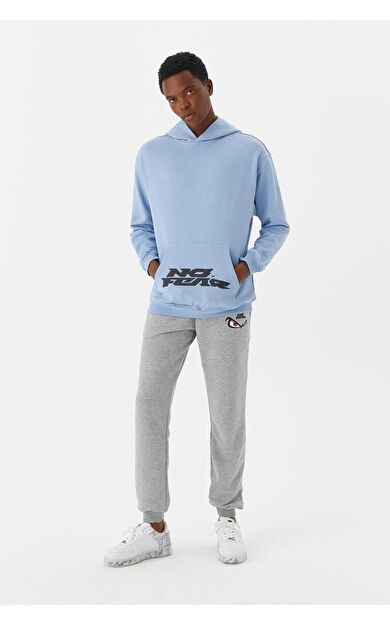 No Fear Erkek Sweatshirt Kapüşonlu Mavi M500218
