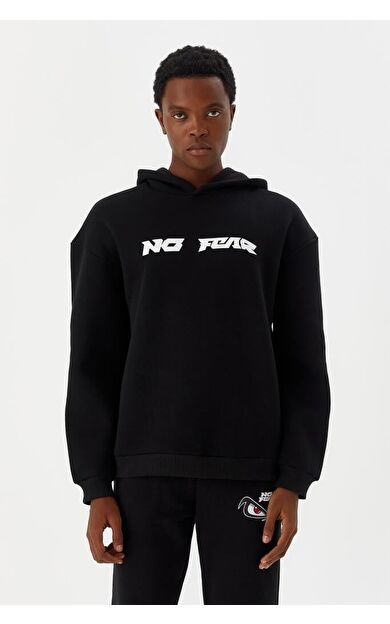 No Fear Erkek Sweatshirt Kapüşonlu Siyah M500216