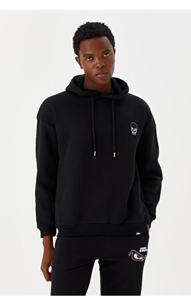 No Fear Erkek Sweatshirt Kapüşonlu Siyah M500241