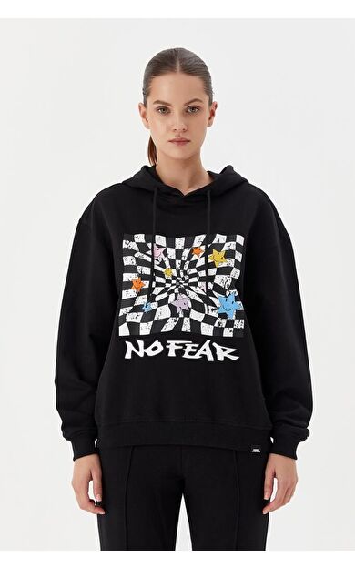 No Fear Kadın Sweatshirt Kapüşonlu Siyah 72468