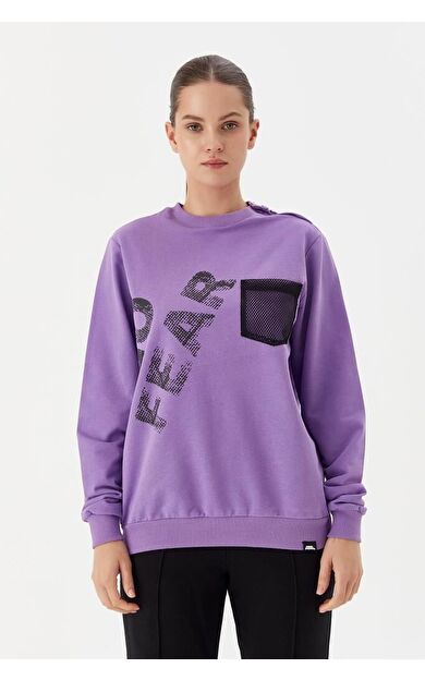 No Fear Kadın Sweatshirt Lila 72491