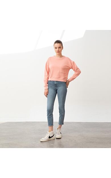 Nors Baldur Crop Sweatshirt Tozlu Pembe