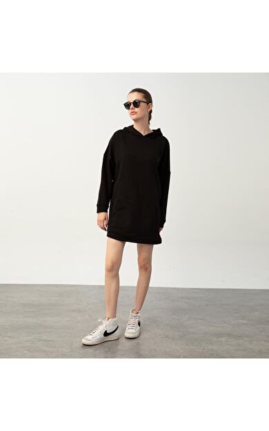 Nors Frig Kapüşonlu Tunik Sweatshirt Siyah