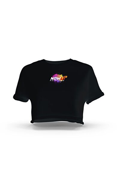 Nowup Nutrition Nowup Logolu Siyah Kadın Crop