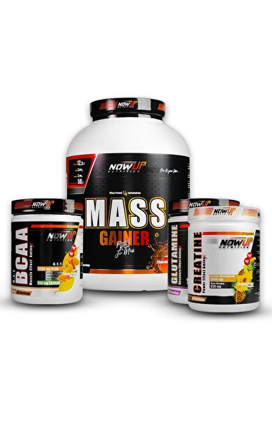 Nowup Nutrition Mass Gainer, BCAA, Glutamin ve Kreatin Kombinasyon Paketi