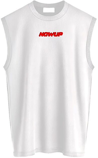 Nowup Nutrition Gym Rat Beyaz Erkek Sporcu Atleti | Oversize Tank Top