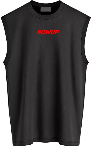 Nowup Nutrition Powerlifter Atlet | Siyah Oversize Erkek Sporcu Atleti