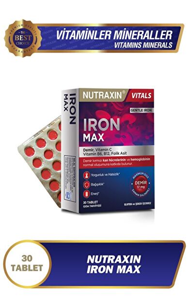 Nutraxin Iron Max 30 Tablet- SKT: 07/2029