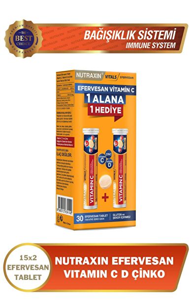 Nutraxin C D Zinc Efervesan 2 Al 1 Öde 30 Tablet