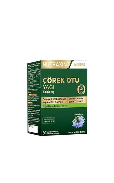 Nutraxin Çörek Otu Yağı 1000 mg 60 Kapsül