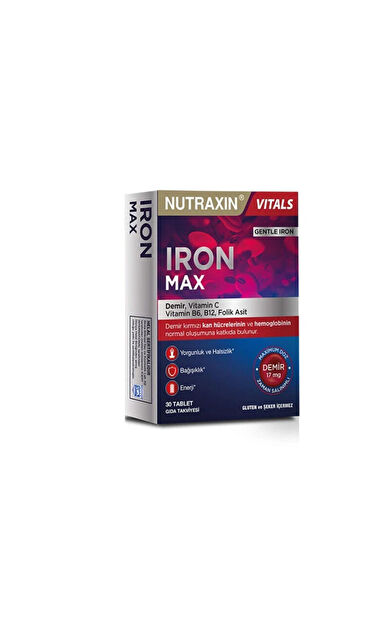 Nutraxin Iron Max Takviye Edici Gıda 30 Tablet