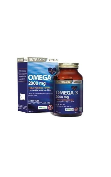 Nutraxin Omega 3 Balık Yağı 2000 mg 60 SoftGel