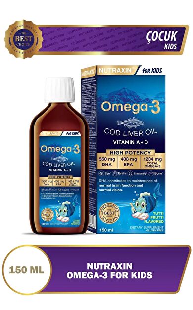 Nutraxin Omega 3 Balık Yağı 150 Ml Tutti Frutti