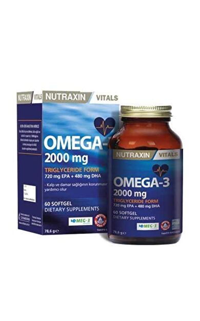 Nutraxin Omega 3 Balık Yağı 2000 mg 60 SoftGel