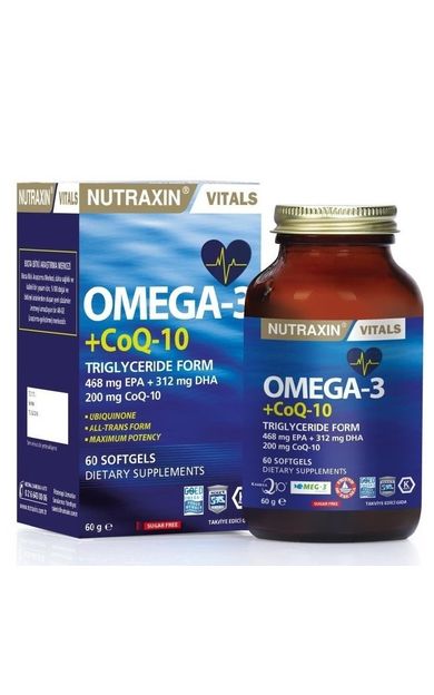 Nutraxin Omega 3+CoQ-10 60 Soft Gel