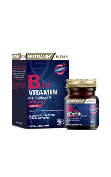 Nutraxin Vitamin B12 Methylcobalamin 1000mcg 60 Dil Altı Tableti