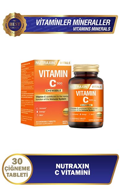 Nutraxin Vitamin C 500 mg 30 Çiğneme Tablet