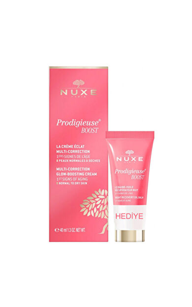 Nuxe Creme Prodigieuse Boost Glow Boosting Cream 40 ml Night Recovery Oil Balm 15 ml HEDİYE