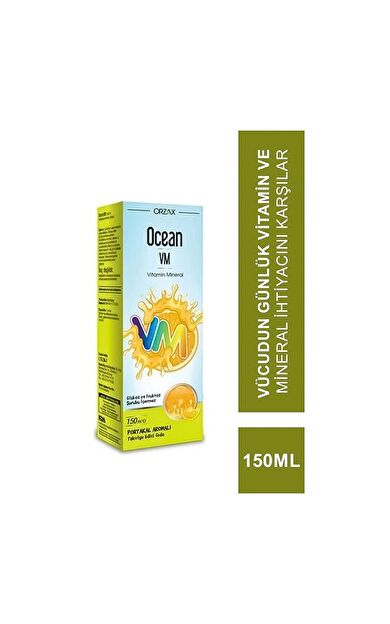Ocean VM Vitamin-Mineral Şurup Portakal Aromalı 150 Ml -SKT:10/2027