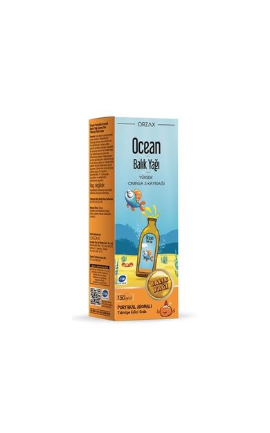 Ocean Balık Yağı Şurup Portakal Aromalı 150 Ml-SKT:10/2027