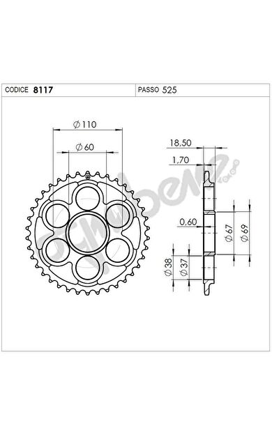 Ducatı 1098 07 525 Ognıbene Arka Dişli 40T