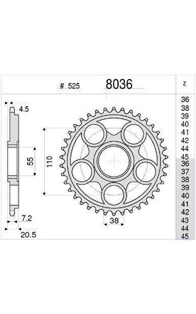Ducatı 916 5/8 Ognıbene Arka Dişli 39T