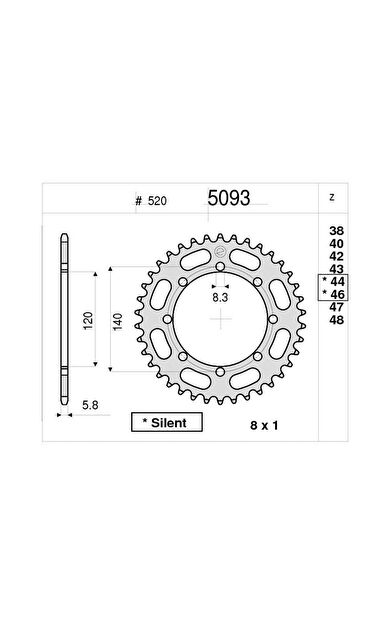 Kawasakı 650 Ognıbene Arka Dişli 44T