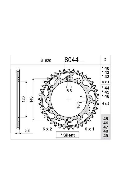 Kawasakı Ognıbene Arka Dişli 42T