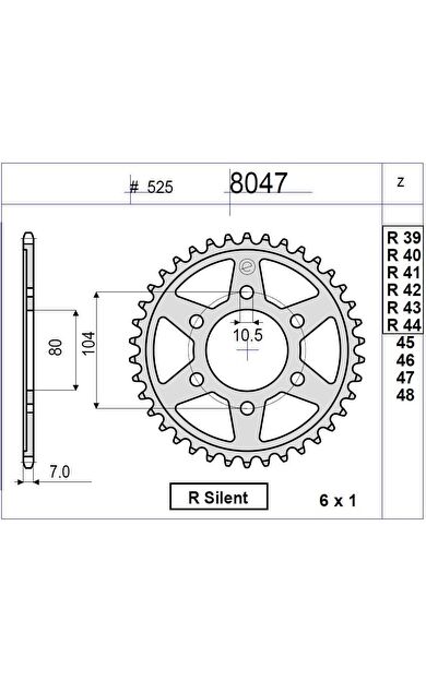 Kawasakı Zx 600 Ognıbene Arka Dişli 43T