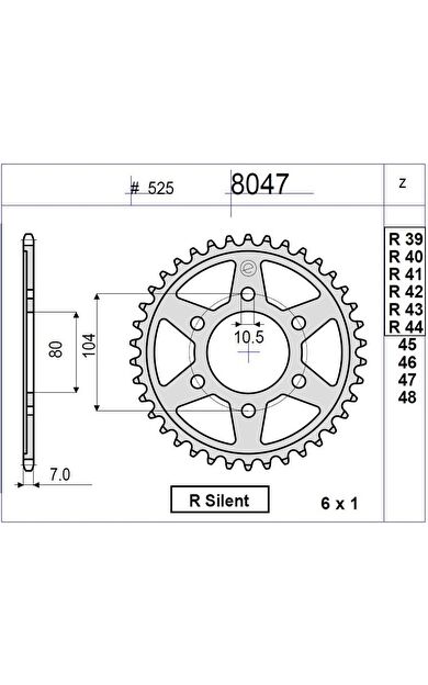 Kawasakı Zx 600 R Ognıbene Arka Dişli 42T