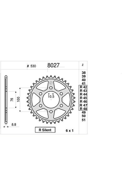 Suzukı 750 Ognıbene Arka Dişli 45T