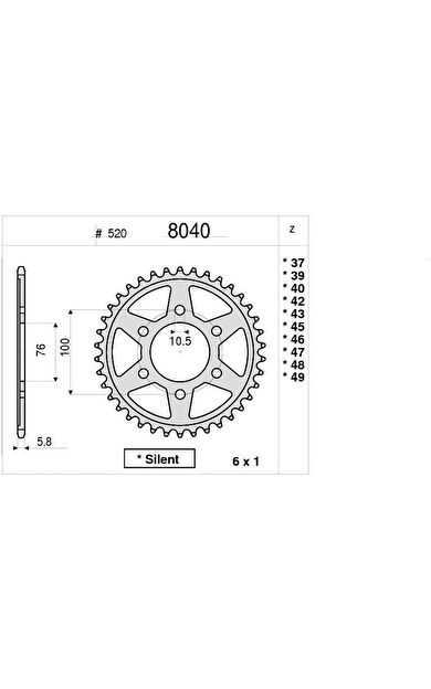 Suzukı Gsxr 750 (520) Ognıbene Arka Dişli 43T