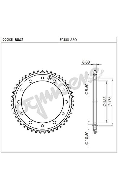 Trıumph T509 T595 Ognıbene Arka Dişli 43T