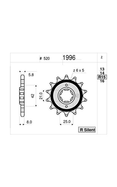 Yamaha 600 Ognıbene Ön Dişli 15T